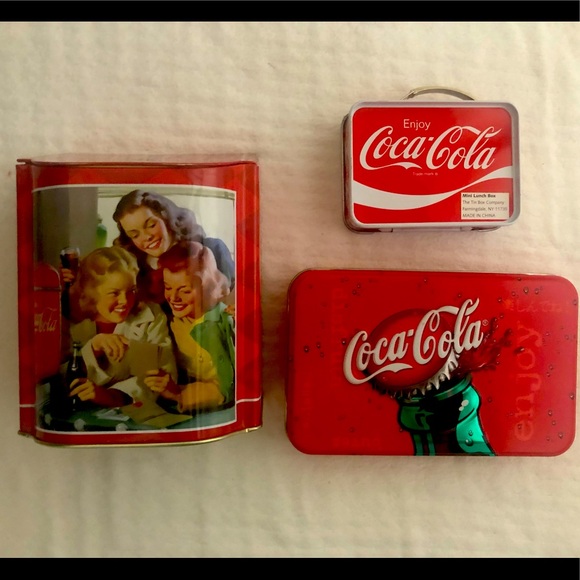 NWOT 3 Coca Cola Tins, 2 packs of Cards - Picture 1 of 16